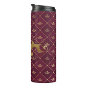 Burgundy en gouden Paris edelsteenmonogram Thermosbeker (Geroteerd rechts)