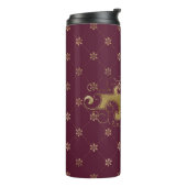 Burgundy en gouden Paris edelsteenmonogram Thermosbeker (Gedraaid links)