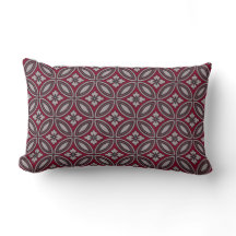 Burgundy en Gray Classic Floral Tegel Pattern