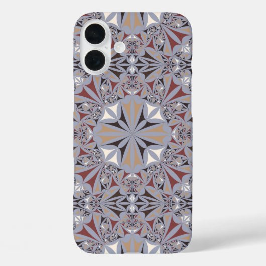 Burgundy en Gray Elegant Pattern Case-Mate iPhone Case (Achterkant)
