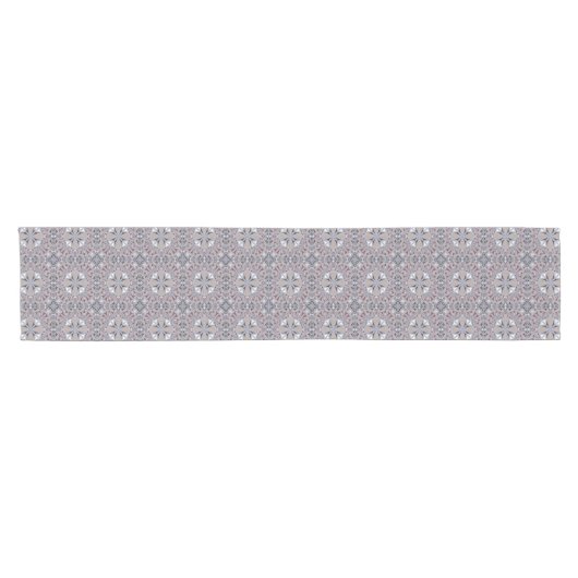 Burgundy en Gray Elegant Pattern Korte Tafelloper (Horizontaal)