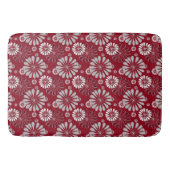 Burgundy en Gray Floral Pattern Badmat (Voorkant)