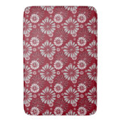 Burgundy en Gray Floral Pattern Badmat (Voorkant Verticaal)