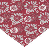 Burgundy en Gray Floral Pattern Korte Tafelloper (Hoek)