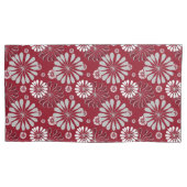 Burgundy en Gray Floral Pattern Kussensloop (Voorkant-Links)