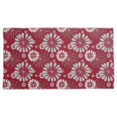 Burgundy en Gray Floral Pattern Kussensloop (Voorkant-Rechts)