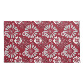 Burgundy en Gray Floral Pattern Kussensloop (Achterkant-Links)