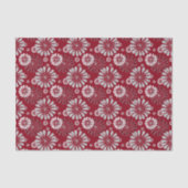 Burgundy en Gray Floral Pattern Tissuepapier (Voorkant)