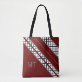 Burgundy en Gray Monogram Tote Bag (Voorkant)