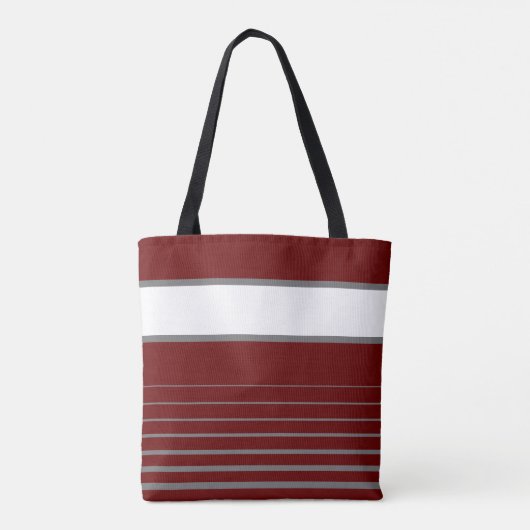 Burgundy en Gray Monogram Tote Bag (Achterkant)