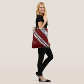 Burgundy en Gray Monogram Tote Bag (Op model)