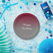 Burgundy en Gray Ombre Pattern Papieren Bordje (Feest)