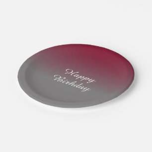 Burgundy en Gray Ombre Pattern Papieren Bordje