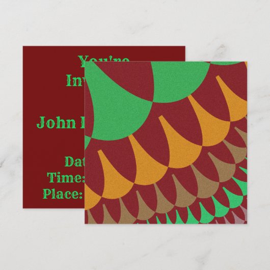 Burgundy en Green Scales Kaart (Voorkant / Achterkant)