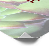 Burgundy en Green Succulent Photo Vrijgezellenfees Poster (Hoek)