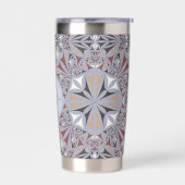 Burgundy en Grijs Elegant Persoonlijk Patroon Geïsoleerde Drinkbeker (Links)