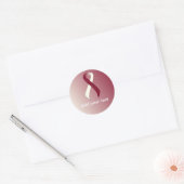 Burgundy en Ivory Ribbon Support Awareness Ronde Sticker (Envelop)