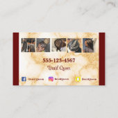 Burgundy en Marble Hair Braiding Visitekaartje (Achterkant)
