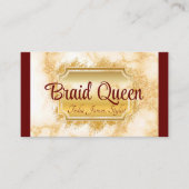 Burgundy en Marble Hair Braiding Visitekaartje (Voorkant)