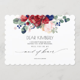 Burgundy en Navy Blue Floral zijn mijn zegen van e Kaart