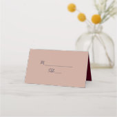 Burgundy en Navy Blue Wedding Plaatskaartje (Voorkant)