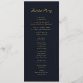 Burgundy en Navy Blue Wedding Programme Programmakaart (Achterkant)