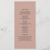 Burgundy en Navy Blue Wedding Programme Programmakaart (Achterkant)