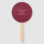 Burgundy en Navy Floral Wedding Favor Handwaaier (Achterkant)