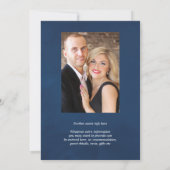 Burgundy en Navy Peacock Wine met gemarteld huweli Kaart (Achterkant)