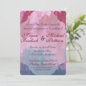 Burgundy en Navy Waterverf Wedding Invitation Kaart (Staand voorkant)