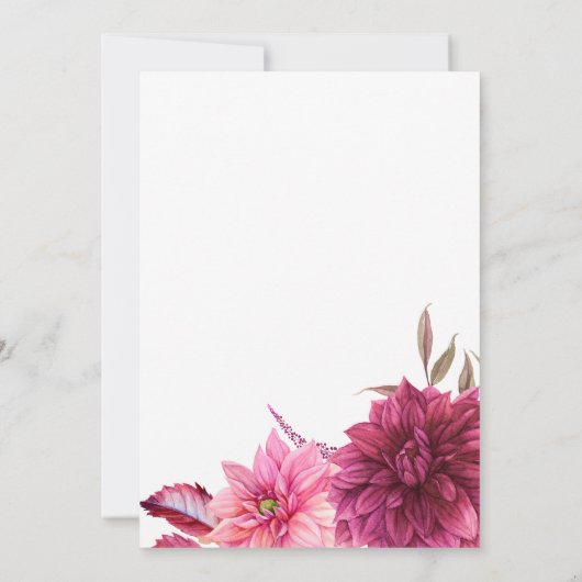 Burgundy en Pink Autumn Herfst Foto bruiloft Save The Date (Achterkant)