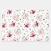 Burgundy en Pink Peonies Inpakpapier Vel (Voorkant)
