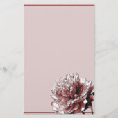 Burgundy en Pink Peony Briefpapier (Voorkant)