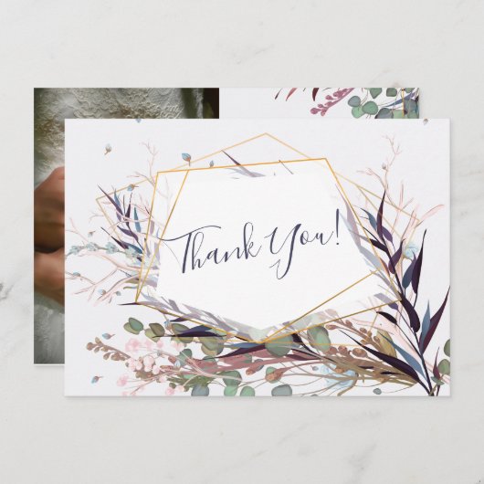 Burgundy en Pink Wild Flowers Hartelijk dank (Voorkant / Achterkant)