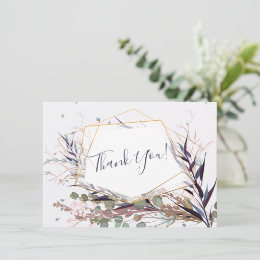 Burgundy en Pink Wild Flowers Hartelijk dank (Staand voorkant)