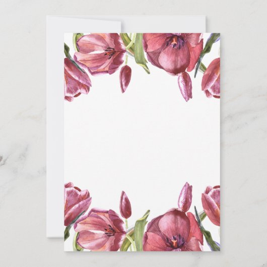 Burgundy en Poppies Elegant Boho Floral Wedding Kaart (Achterkant)