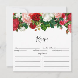 Burgundy en Roze Bloemenguirlande Receptkaart