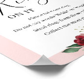 Burgundy en roze floral hebben een ring op het bor poster (Hoek)