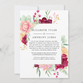 Burgundy en Roze Verloofde Trouwgastenlijst Geredu Aankondiging