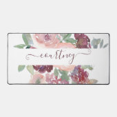 Burgundy en roze waterverf, gepersonaliseerd bureaumat (Voorkant)