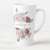 Burgundy en roze waterverf, gepersonaliseerd latte mok (Rechts)