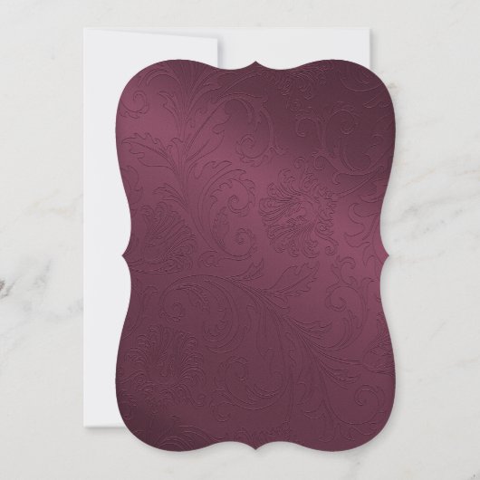 Burgundy en Silver Bridal Shower Invitation Kaart (Achterkant)