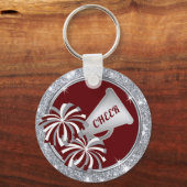 Burgundy en Silver, Cheerleading Gift Ideas Sleutelhanger (Achterkant)
