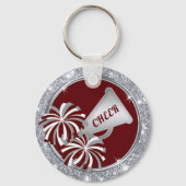 Burgundy en Silver, Cheerleading Gift Ideas Sleutelhanger (Achterkant)