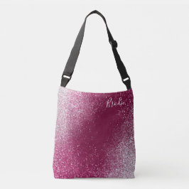 Burgundy en Silver Glitter Crossbody Tas