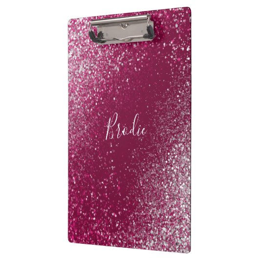 Burgundy en Silver Glitter Klembord (Links)