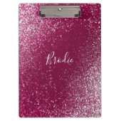 Burgundy en Silver Glitter Klembord (Voorkant)