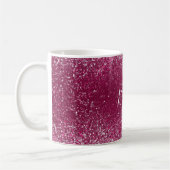 Burgundy en Silver Glitter Koffiemok (Links)