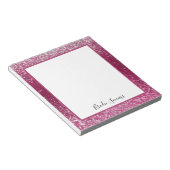 Burgundy en Silver Glitter Notitieblok (Schuin)