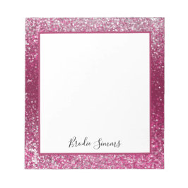 Burgundy en Silver Glitter Notitieblok